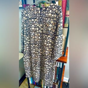 J. McLaughlin Sophia Catalina Cloth Potpourri Camel Floral 3/4 Sleeve Midi Dress